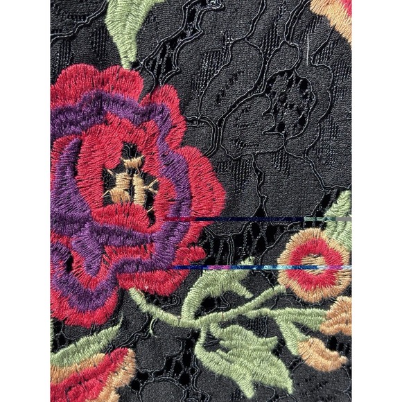 ANTHROPOLOGIE Eva Franco Poppy Dress Black Lace Floral Embroidery Sz 12 $198 - Picture 5 of 9